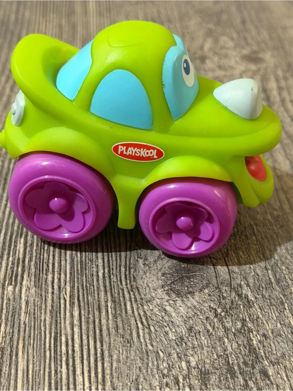 Playskool Wheel Pals Green Car Toy Purple Flower Wheels Toddler Push Vehicle